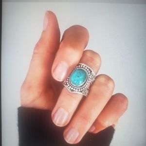 Vintage 925 Sterling Blue Fire Opal